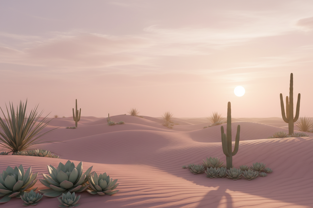 desert vibes, pinks and greens